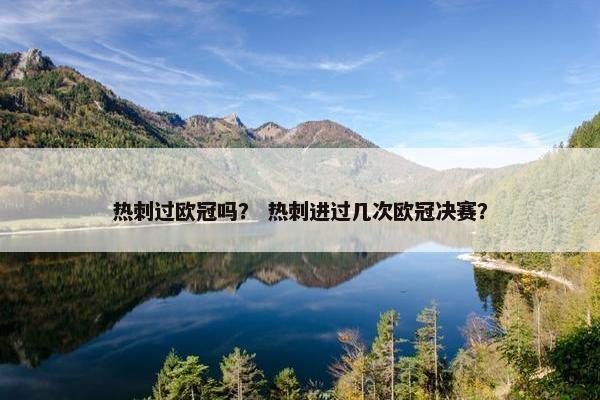 热刺过欧冠吗？ 热刺进过几次欧冠决赛？