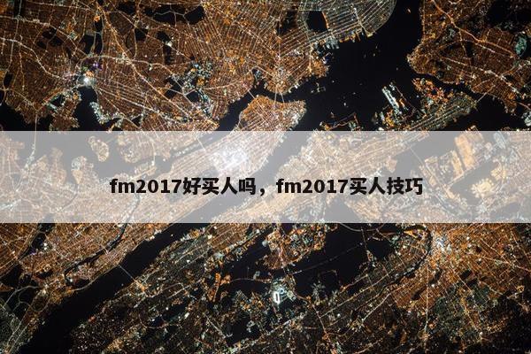 fm2017好买人吗，fm2017买人技巧