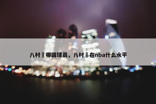 八村塁哪国球员，八村塁在nba什么水平