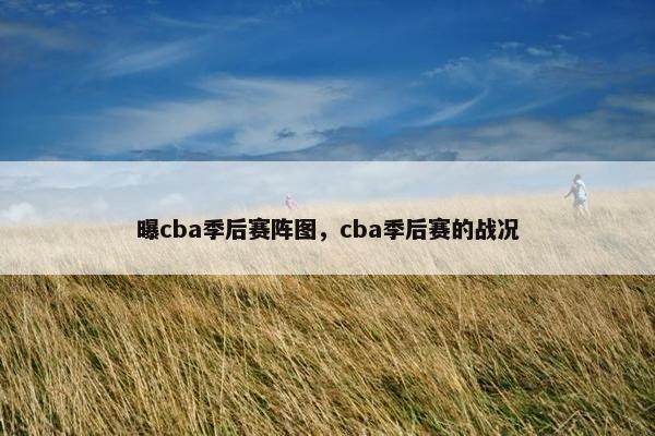曝cba季后赛阵图，cba季后赛的战况