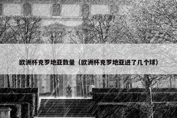 欧洲杯克罗地亚数量（欧洲杯克罗地亚进了几个球）