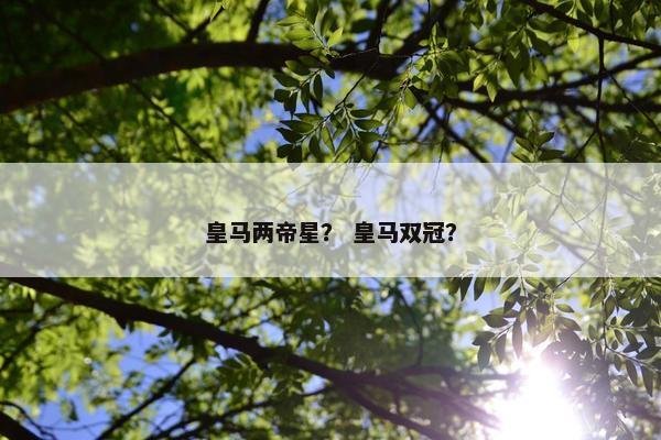 皇马两帝星？ 皇马双冠？