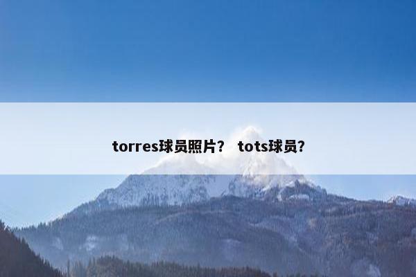 torres球员照片？ tots球员？