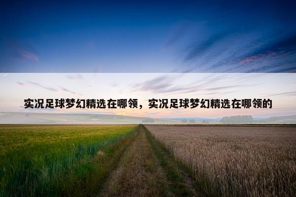 实况足球梦幻精选在哪领，实况足球梦幻精选在哪领的
