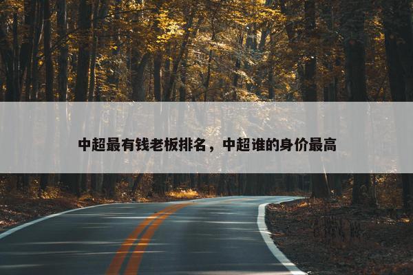 中超最有钱老板排名，中超谁的身价最高