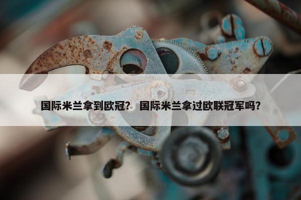 国际米兰拿到欧冠？ 国际米兰拿过欧联冠军吗？