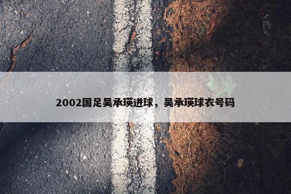 2002国足吴承瑛进球，吴承瑛球衣号码