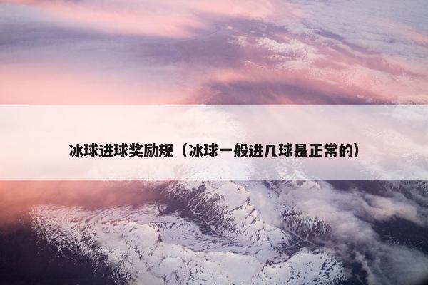 冰球进球奖励规（冰球一般进几球是正常的）
