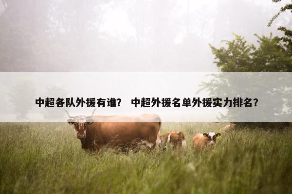 中超各队外援有谁？ 中超外援名单外援实力排名？