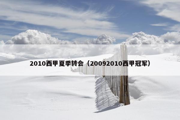 2010西甲夏季转会（20092010西甲冠军）