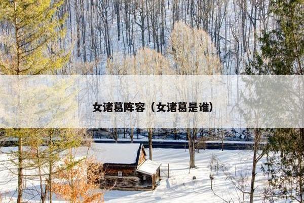 女诸葛阵容（女诸葛是谁）