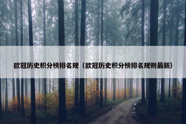 欧冠历史积分榜排名规（欧冠历史积分榜排名规则最新）