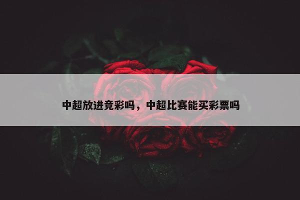 中超放进竞彩吗，中超比赛能买彩票吗