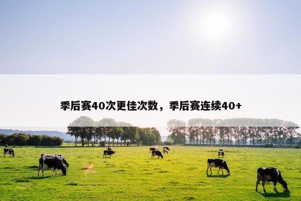 季后赛40次更佳次数，季后赛连续40+