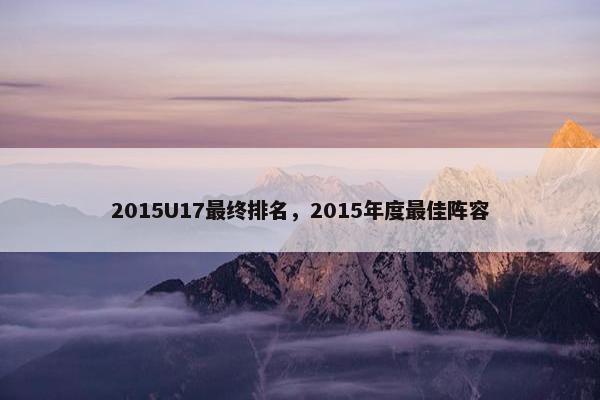 2015U17最终排名，2015年度最佳阵容