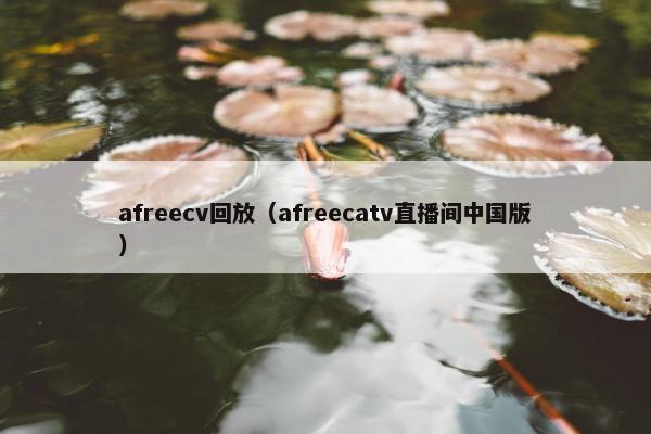 afreecv回放（afreecatv直播间中国版）