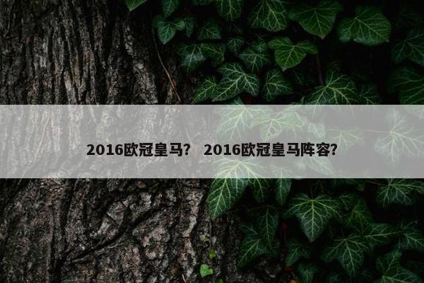2016欧冠皇马？ 2016欧冠皇马阵容？