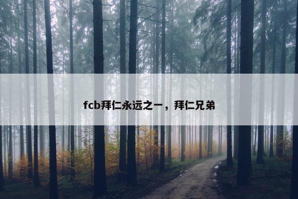 fcb拜仁永远之一，拜仁兄弟