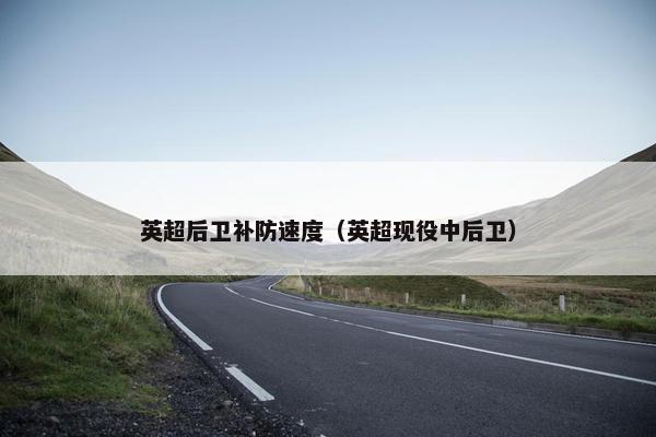 英超后卫补防速度（英超现役中后卫）