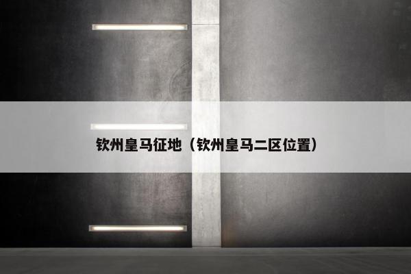 钦州皇马征地（钦州皇马二区位置）