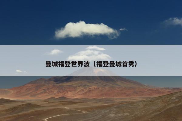 曼城福登世界波（福登曼城首秀）