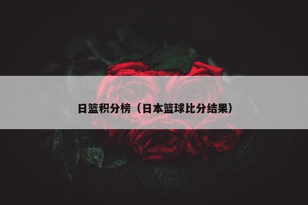 日篮积分榜（日本篮球比分结果）