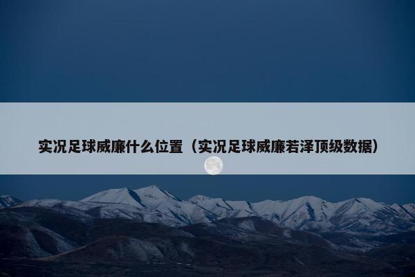 实况足球威廉什么位置（实况足球威廉若泽顶级数据）