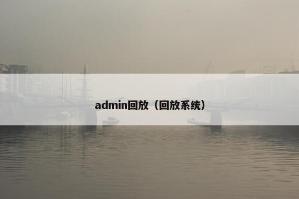 admin回放（回放系统）