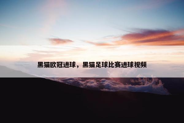 黑猫欧冠进球，黑猫足球比赛进球视频