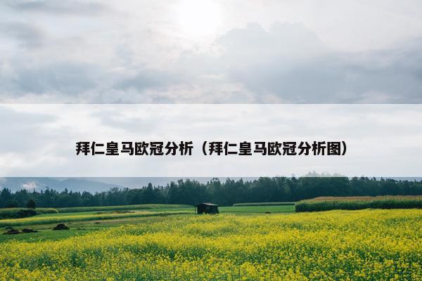 拜仁皇马欧冠分析（拜仁皇马欧冠分析图）