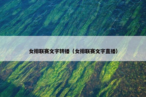 女排联赛文字转播（女排联赛文字直播）