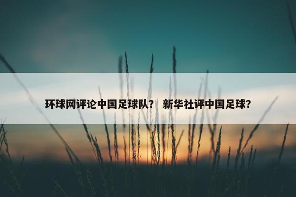 环球网评论中国足球队？ 新华社评中国足球？
