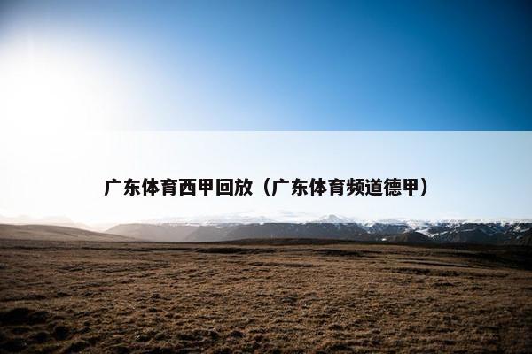 广东体育西甲回放（广东体育频道德甲）