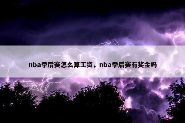 nba季后赛怎么算工资，nba季后赛有奖金吗