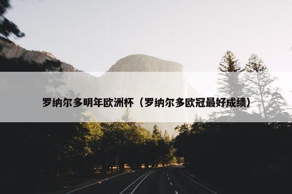 罗纳尔多明年欧洲杯（罗纳尔多欧冠最好成绩）