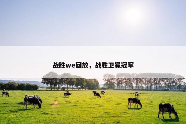 战胜we回放，战胜卫冕冠军