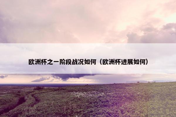 欧洲杯之一阶段战况如何（欧洲杯进展如何）