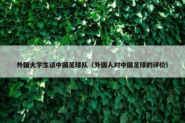 外国大学生谈中国足球队（外国人对中国足球的评价）