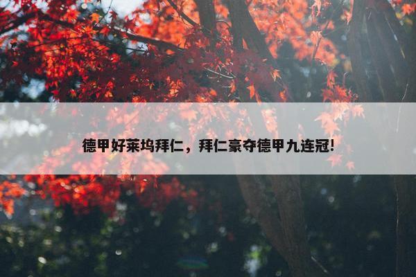德甲好莱坞拜仁，拜仁豪夺德甲九连冠!