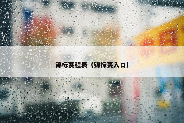 锦标赛程表（锦标赛入口）