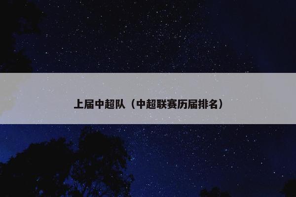 上届中超队（中超联赛历届排名）