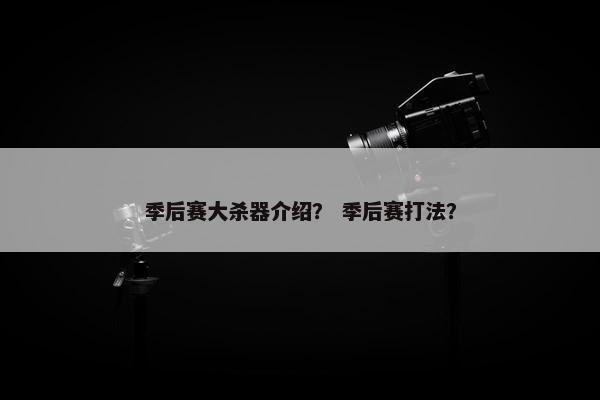 季后赛大杀器介绍？ 季后赛打法？