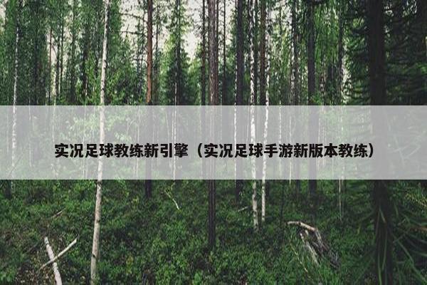 实况足球教练新引擎（实况足球手游新版本教练）