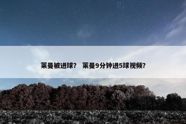 莱曼被进球？ 莱曼9分钟进5球视频？