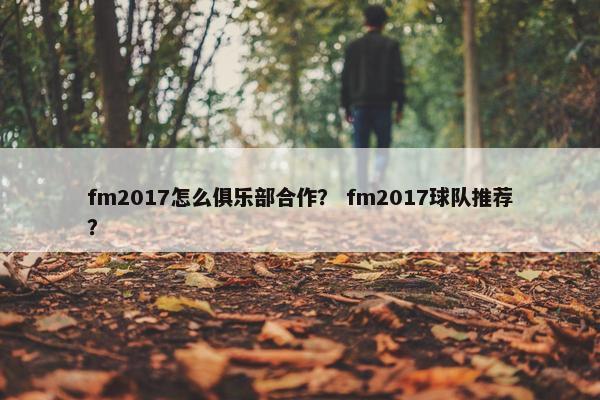 fm2017怎么俱乐部合作？ fm2017球队推荐？