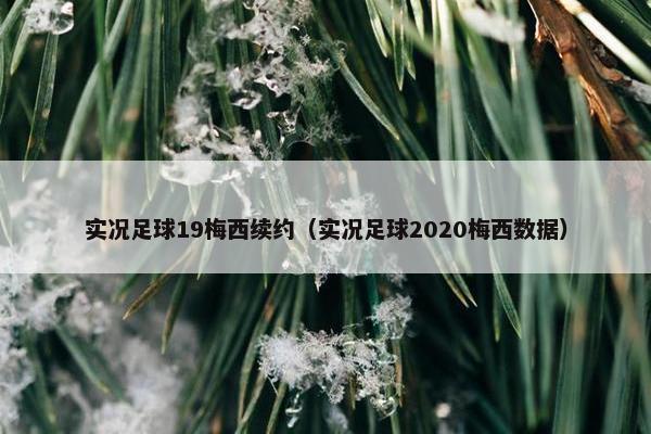 实况足球19梅西续约（实况足球2020梅西数据）