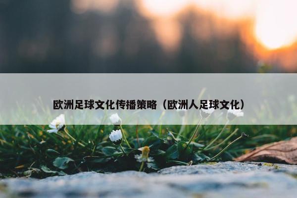 欧洲足球文化传播策略（欧洲人足球文化）