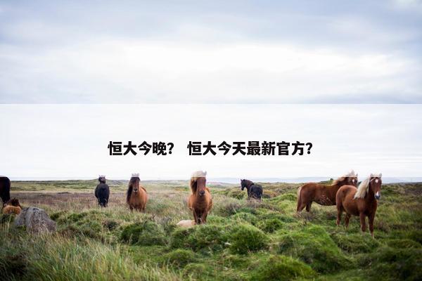 恒大今晚？ 恒大今天最新官方？