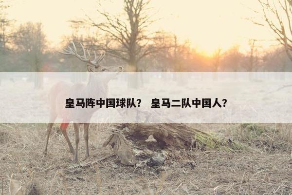 皇马阵中国球队？ 皇马二队中国人？