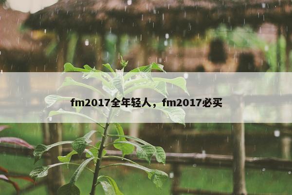 fm2017全年轻人，fm2017必买